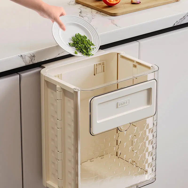 Kitchen-Transparent-Wall-mounted-Trash-Bin-Storage-Barrel-Foldable-Convenient-and-Space-saving Zyloraglobal
