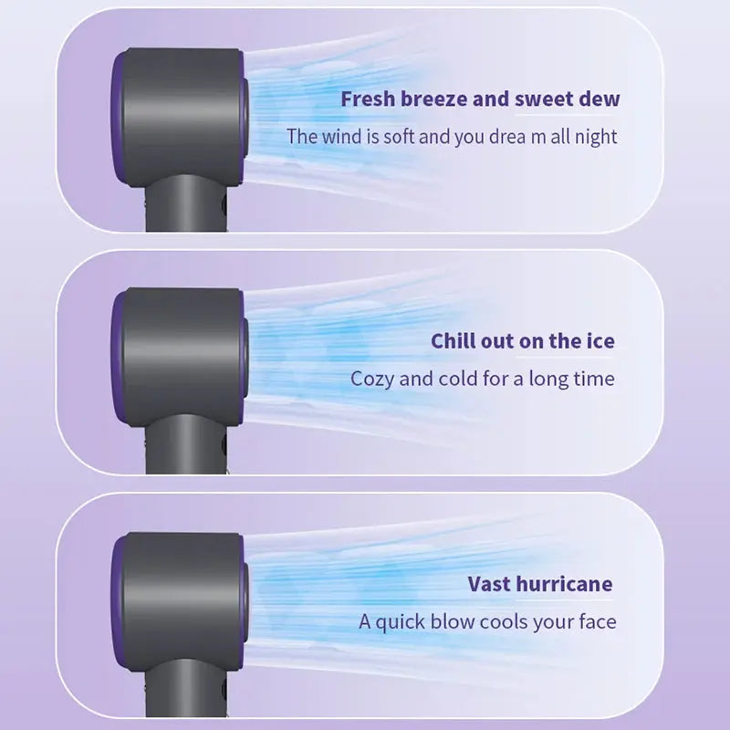 Portable Handheld Turbo Fan with Semiconductor Refrigeration 3000mAh Battery Wind Speeds Adjustable fan – Stay Ice Cool Anywhere, Anytime! Zyloraglobal