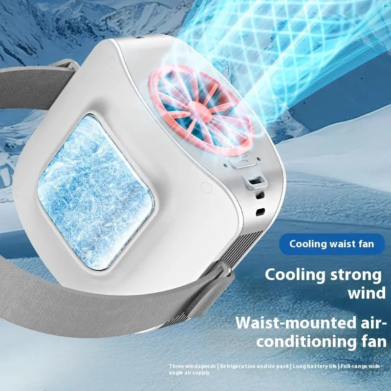 Portable Waist Air Conditioner Fan – High-Speed Ice Cooling Personal Fan with 4000mAh Battery Zyloraglobal