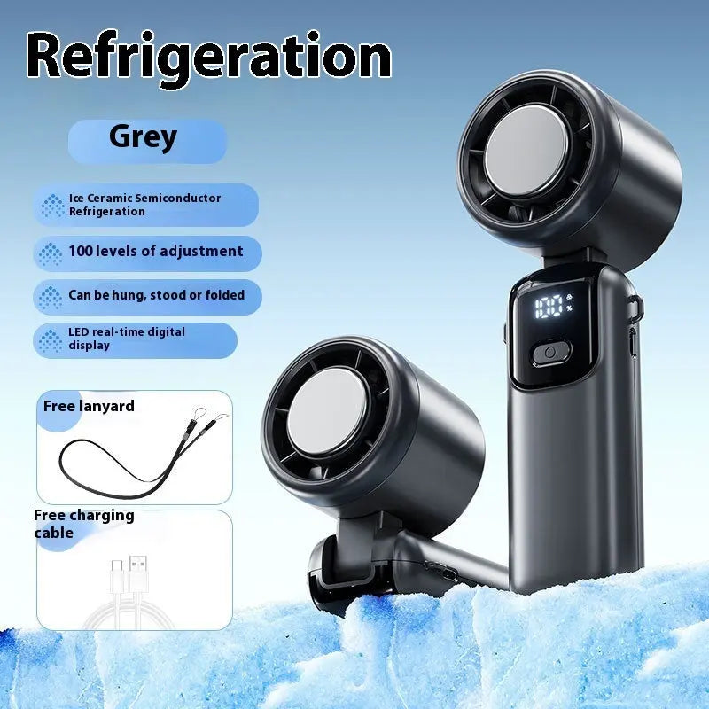 Mini Portable Cooling Fan with Ice Cooling – USB Rechargeable Neck & Handheld Fan Zyloraglobal