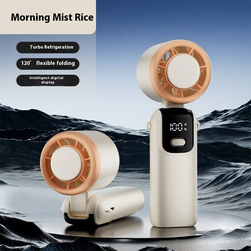 Mini Portable Cooling Fan with Ice Cooling – USB Rechargeable Neck & Handheld Fan Zyloraglobal