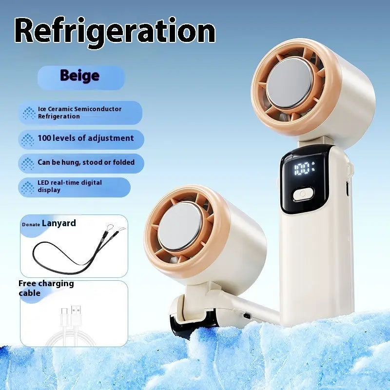 Mini Portable Cooling Fan with Ice Cooling – USB Rechargeable Neck & Handheld Fan Zyloraglobal