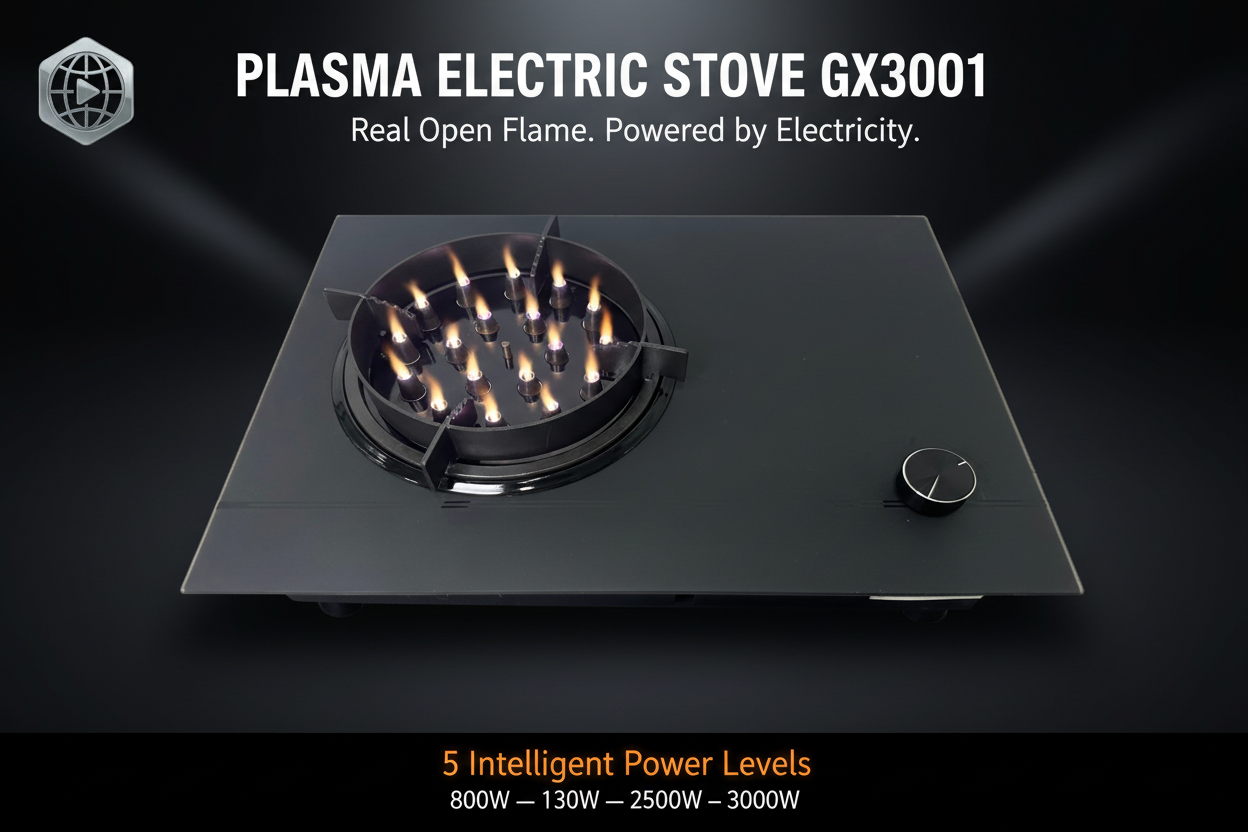 Electric Flame Stove 2800W – Cook With Real Fire, No Gas Needed